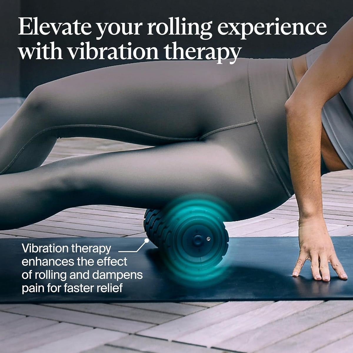 TheraGun WaveRoller - High Density Foam Roller for Body and Large Muscles. Bluetooth Enabled with 5 Customizable Vibration Frequencies in App