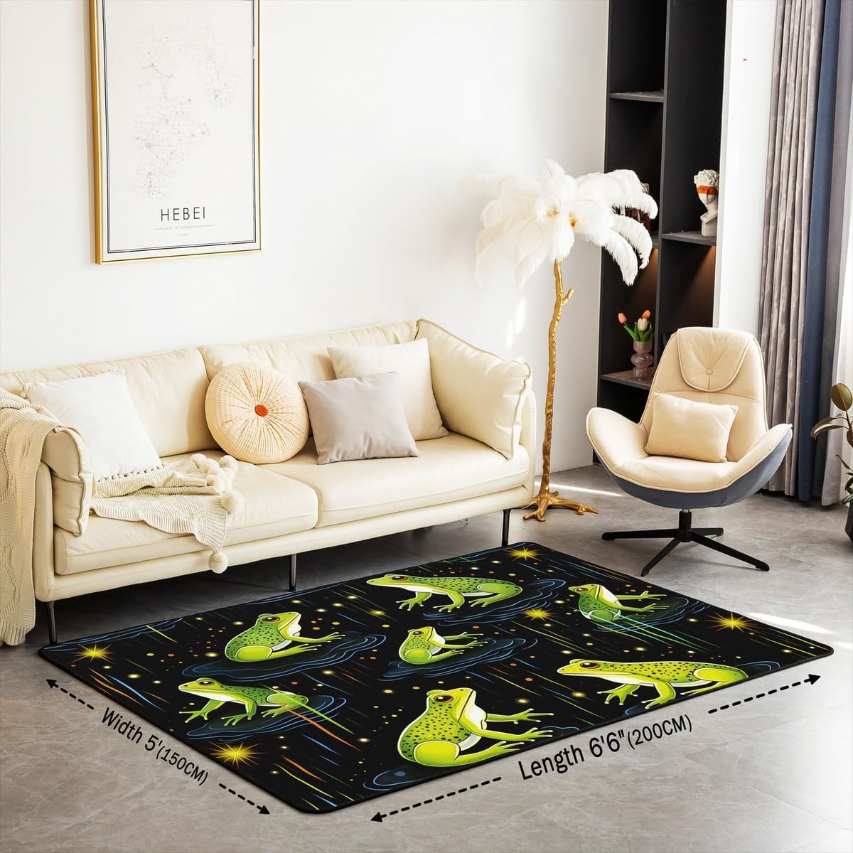 Yoga Chakras Area Rug 5x7, Boho Mandala Rugs for Living Room Bedroom for Kids Boys Girls Room Decor, Yoga Lover, Rainbow Chakras Indoor Floor Mat