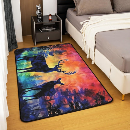 Yoga Chakras Area Rug 5x7, Boho Mandala Rugs for Living Room Bedroom for Kids Boys Girls Room Decor, Yoga Lover, Rainbow Chakras Indoor Floor Mat