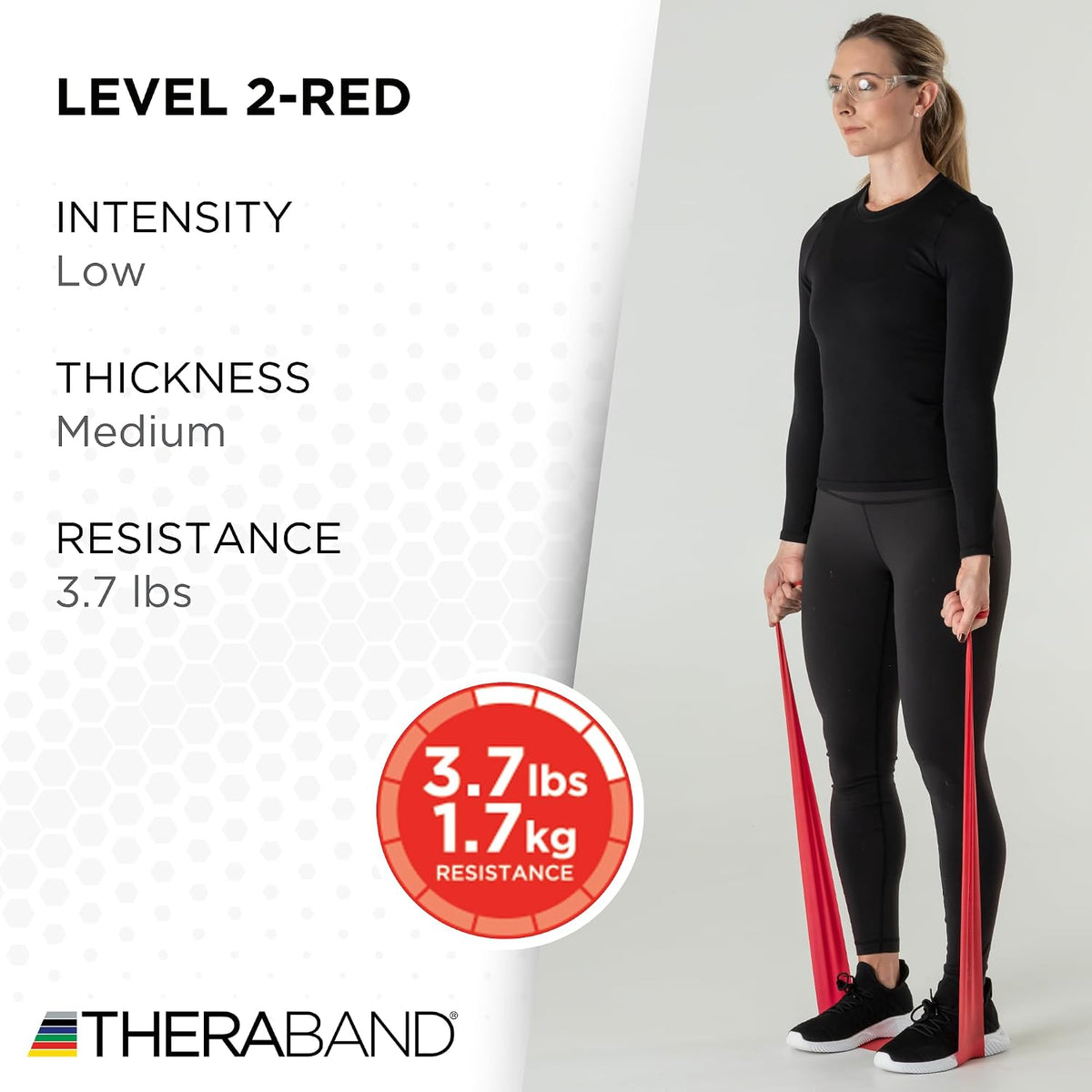 Professional Resistance Band, Red Level 2 Medium, 5 ft Exercise