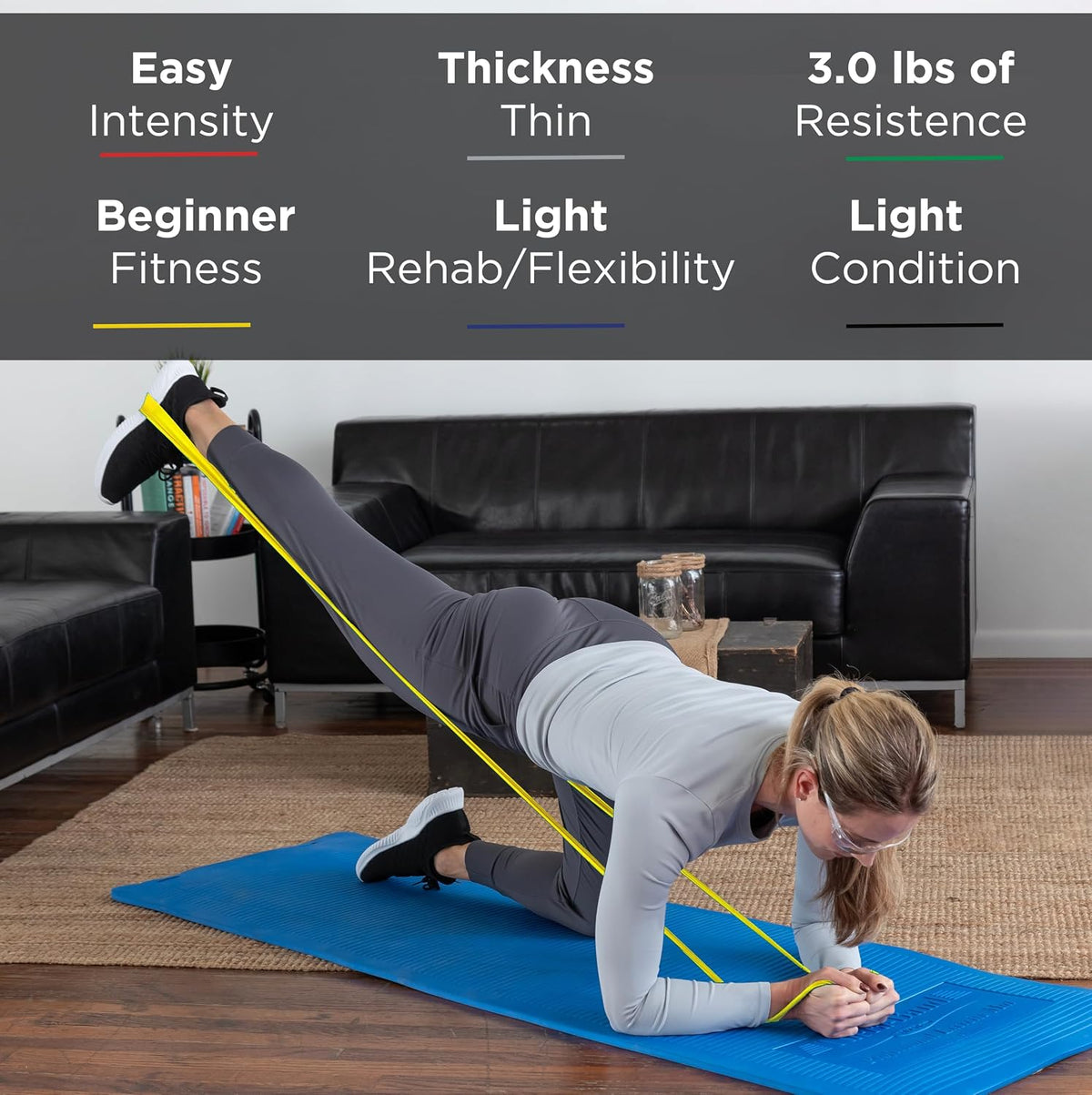 Professional Resistance Band, Red Level 2 Medium, 5 ft Exercise