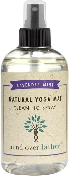 Mind Over Lather Yoga Mat Cleaner & Cleaning Spray 8oz 100% Natural Essential Oils | Lavender Mint | Cleans, Deodorizes & Restores All Mats | Non-Toxic