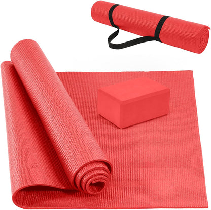 All Purpose Thick High Density No Tear Exercise Yoga Mat with Strap & Lightweight Features for Indoor & Outdoor Use