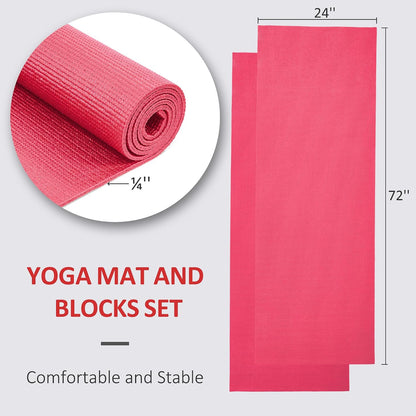 All Purpose Thick High Density No Tear Exercise Yoga Mat with Strap & Lightweight Features for Indoor & Outdoor Use