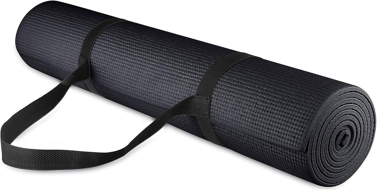 All Purpose Thick High Density No Tear Exercise Yoga Mat with Strap & Lightweight Features for Indoor & Outdoor Use