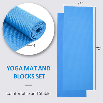 All Purpose Thick High Density No Tear Exercise Yoga Mat with Strap & Lightweight Features for Indoor & Outdoor Use