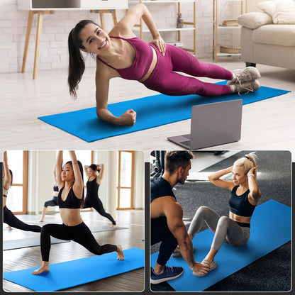 All Purpose Thick High Density No Tear Exercise Yoga Mat with Strap & Lightweight Features for Indoor & Outdoor Use