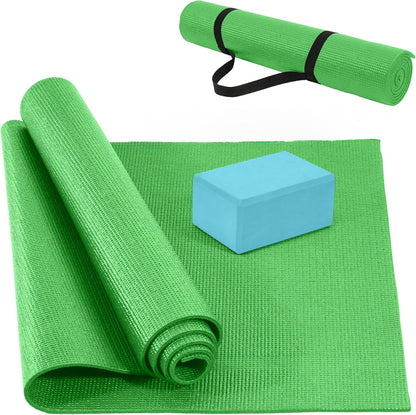 All Purpose Thick High Density No Tear Exercise Yoga Mat with Strap & Lightweight Features for Indoor & Outdoor Use