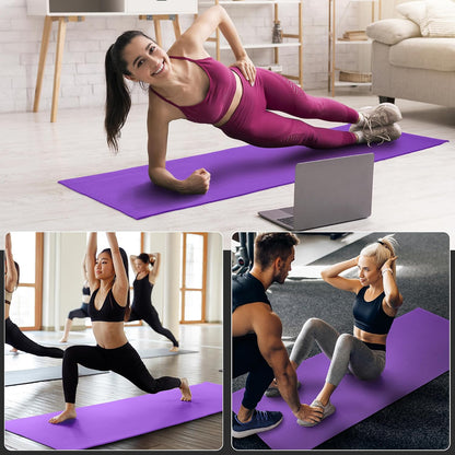 All Purpose Thick High Density No Tear Exercise Yoga Mat with Strap & Lightweight Features for Indoor & Outdoor Use