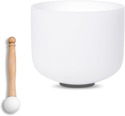 Crystal Singing Bowl 8 Inch White C Note 432Hz