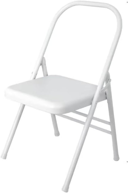 Iyengar Yoga Chair,Pilates Chair Yoga Auxiliary Chair Special Auxiliary Reinforced Yoga PU All Steel Yoga Inversion Chair,White
