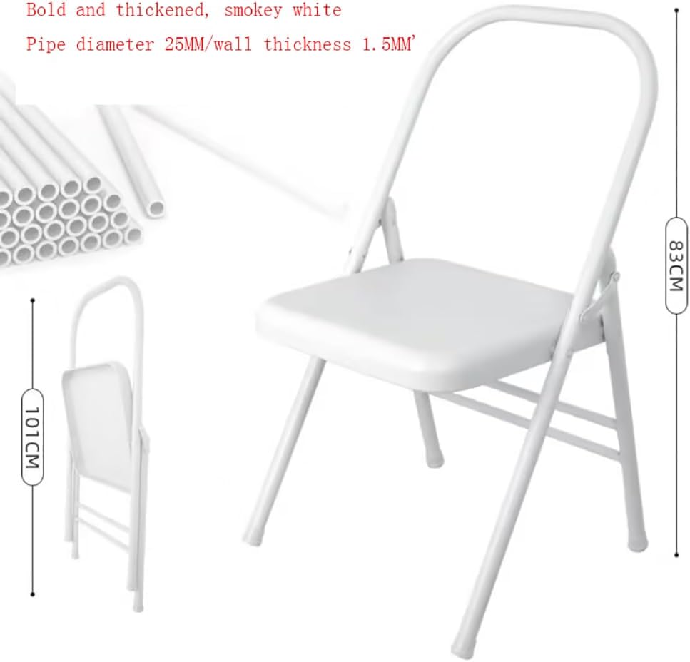 Iyengar Yoga Chair,Pilates Chair Yoga Auxiliary Chair Special Auxiliary Reinforced Yoga PU All Steel Yoga Inversion Chair,White