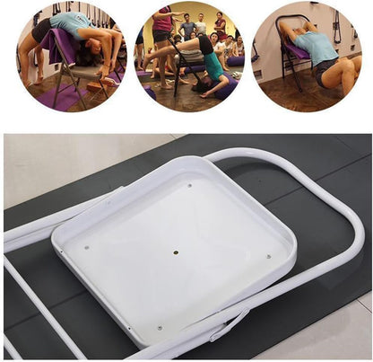 Iyengar Yoga Chair,Pilates Chair Yoga Auxiliary Chair Special Auxiliary Reinforced Yoga PU All Steel Yoga Inversion Chair,White