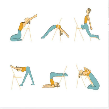 Iyengar Yoga Chair,Pilates Chair Yoga Auxiliary Chair Special Auxiliary Reinforced Yoga PU All Steel Yoga Inversion Chair,White