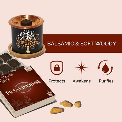 Frankincense Smokeless Incense Bricks & Tree of Life Burner