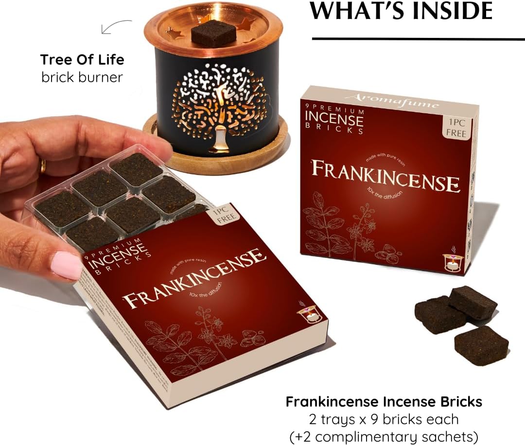 Frankincense Smokeless Incense Bricks & Tree of Life Burner