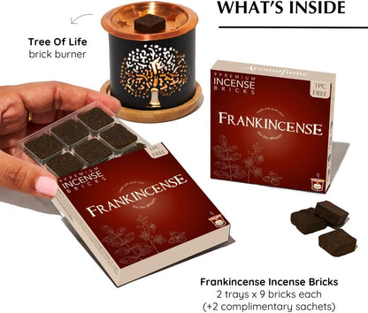 Frankincense Smokeless Incense Bricks & Tree of Life Burner