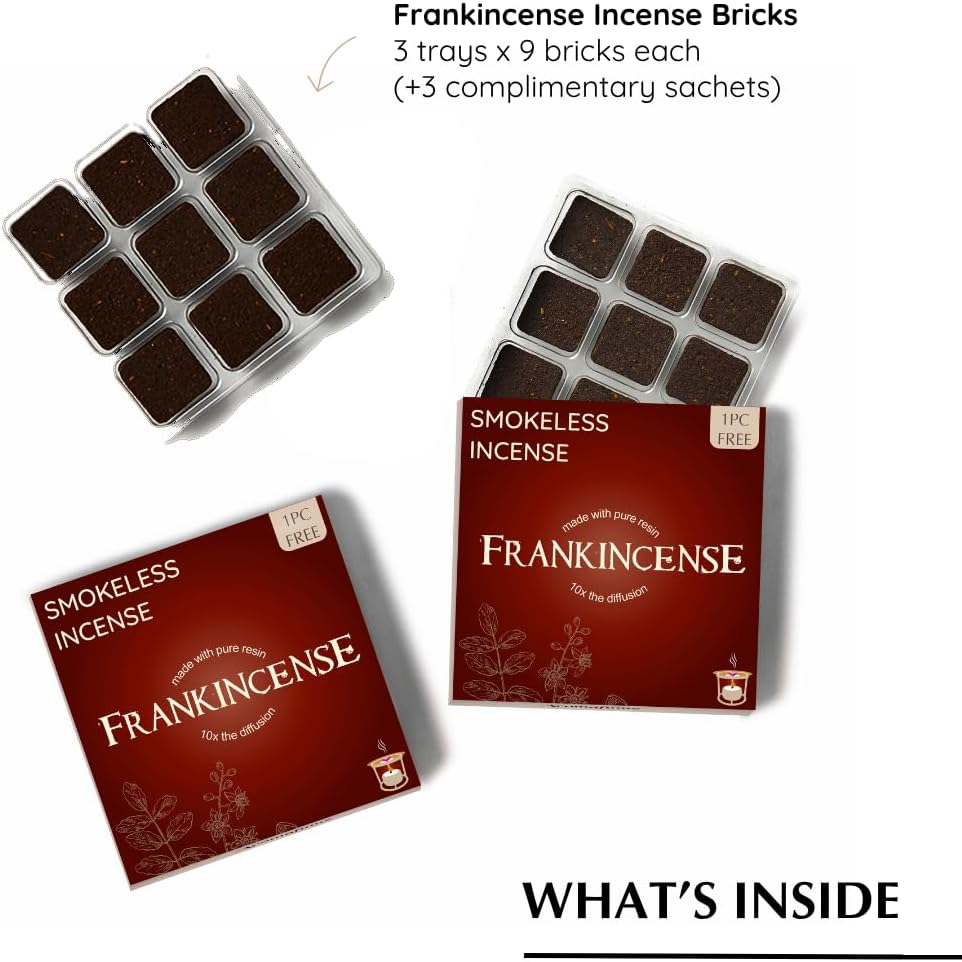 Frankincense Smokeless Incense Bricks & Tree of Life Burner