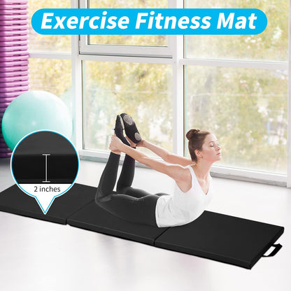 Gymnastics Mat, Folding Exercise Yoga Tumbling Mat for Kids, Padded