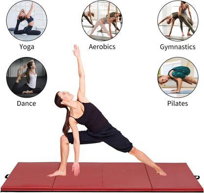 Gymnastics Mat, Folding Exercise Yoga Tumbling Mat for Kids, Padded