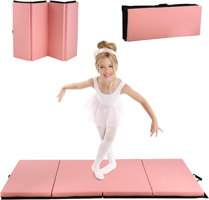 Gymnastics Mat, Folding Exercise Yoga Tumbling Mat for Kids, Padded