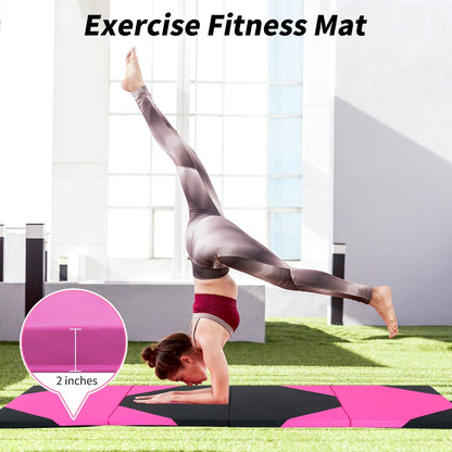 Gymnastics Mat, Folding Exercise Yoga Tumbling Mat for Kids, Padded