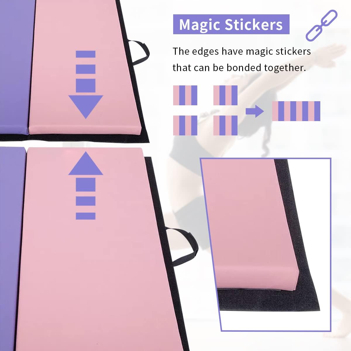 Gymnastics Mat, Folding Exercise Yoga Tumbling Mat for Kids, Padded