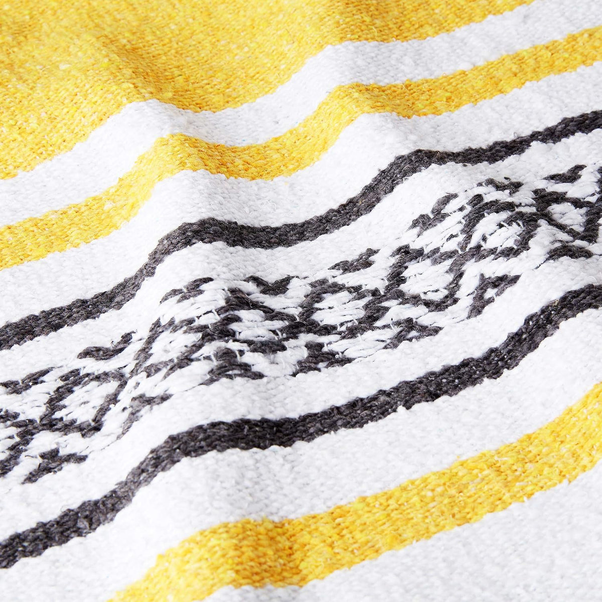 Mexican Blanket by Laguna Beach Textile Co - Beach, Yoga, Camping, or Decorative Throw Blanket - Traditional Handmade Serape (Ivory)