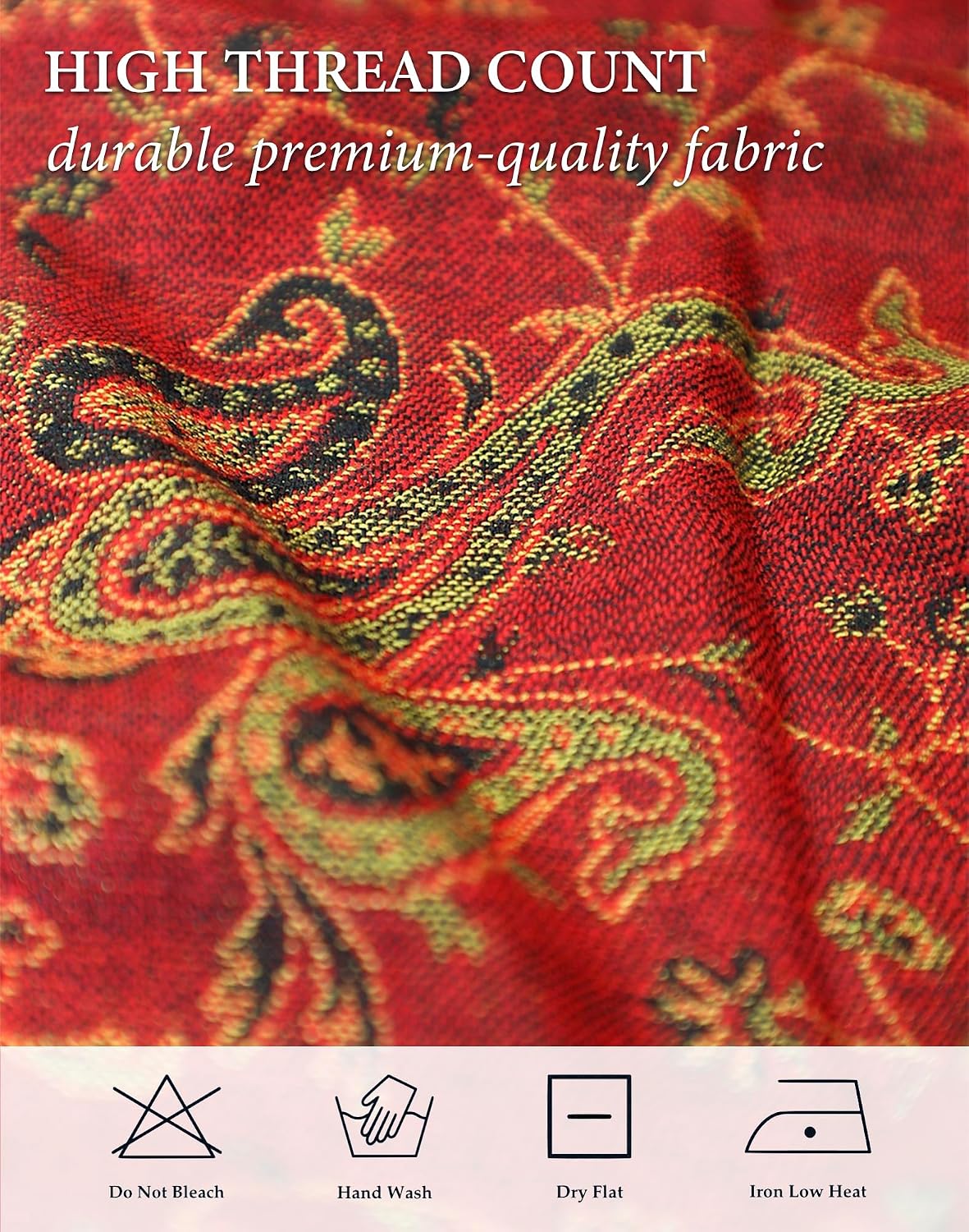 Reversible Paisley Pashmina Rave Scarf – Exotic Indian Shawls and Wraps for Evening Dresses, Festivals, All Seasons - Colors A
