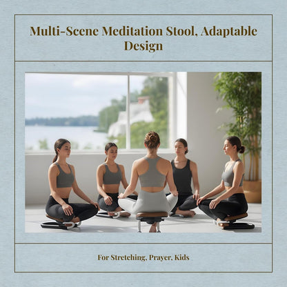 Kneeling Meditation Stool, Prayer Bench Adjustable Height, Portable Meditation Bench, for Studio Yoga Praying Prayer, Black
