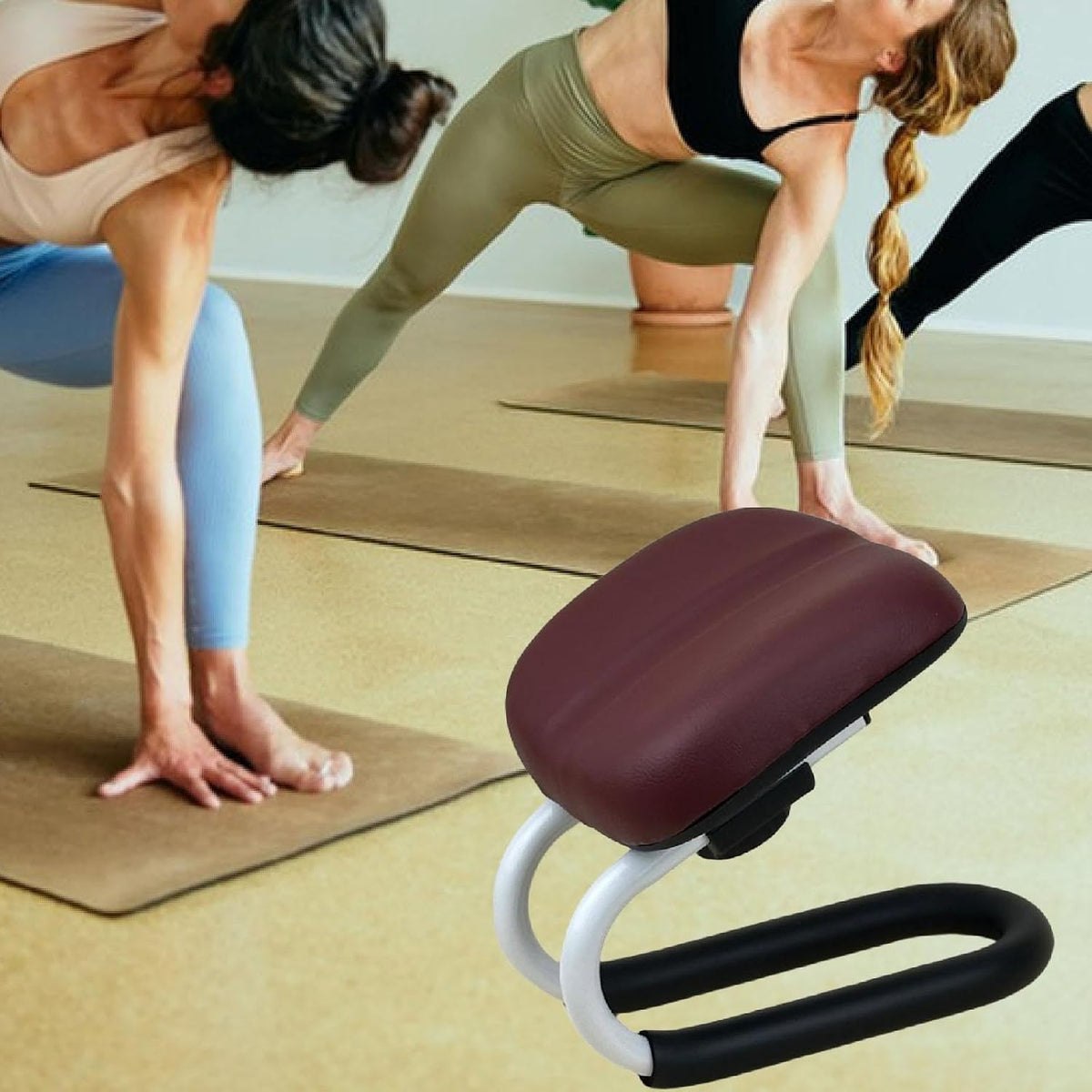 Kneeling Meditation Stool, Prayer Bench Adjustable Height, Portable Meditation Bench, for Studio Yoga Praying Prayer, Black