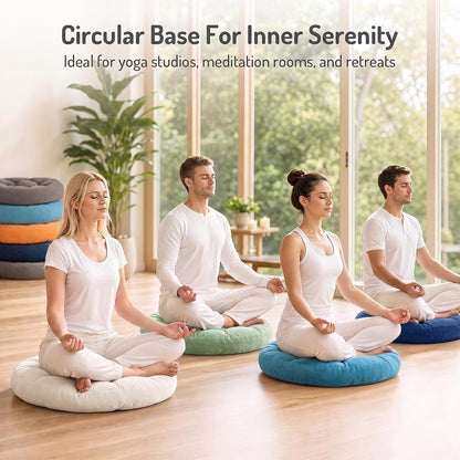 Large Floor Pillow for Adults, Square Meditation Cushion, 22 Inch Grey