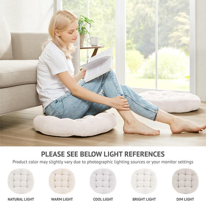 Large Floor Pillow for Adults, Square Meditation Cushion, 22 Inch Grey