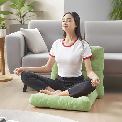 Large Floor Pillow for Adults, Square Meditation Cushion, 22 Inch Grey