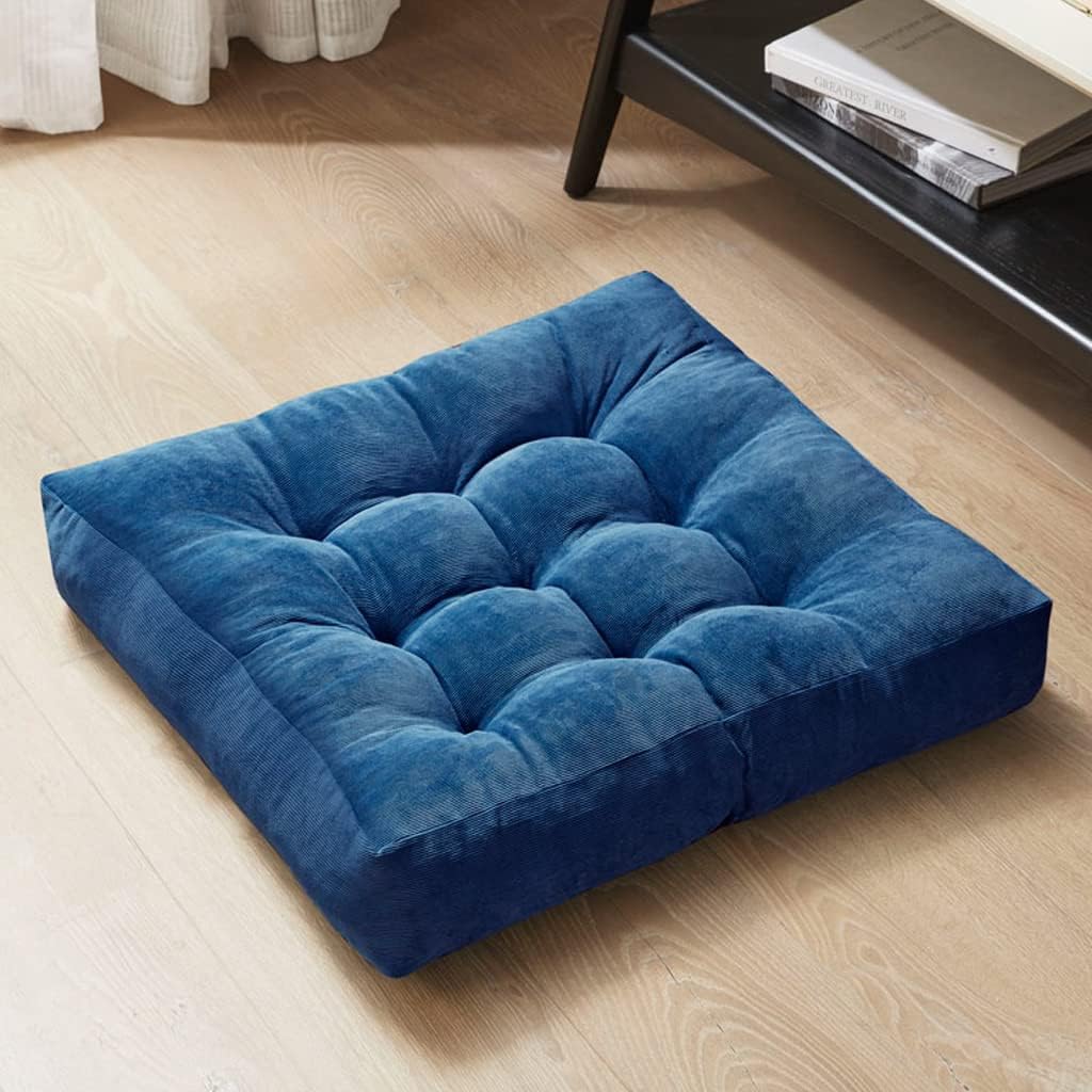 Large Floor Pillow for Adults, Square Meditation Cushion, 22 Inch Grey