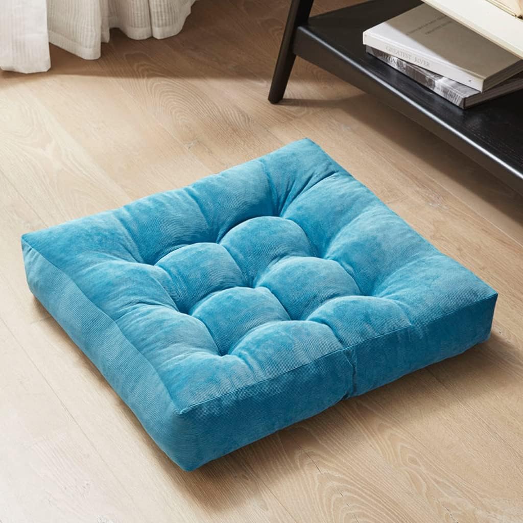 Large Floor Pillow for Adults, Square Meditation Cushion, 22 Inch Grey