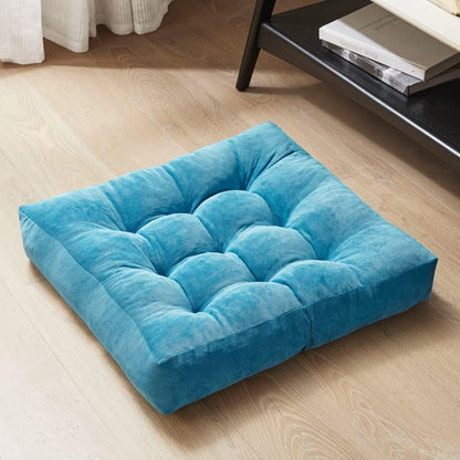 Large Floor Pillow for Adults, Square Meditation Cushion, 22 Inch Grey
