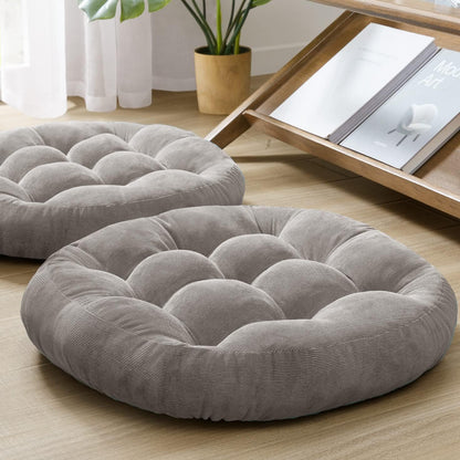 Large Floor Pillow for Adults, Square Meditation Cushion, 22 Inch Grey
