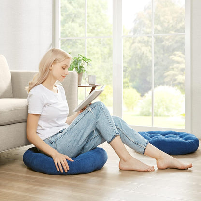 Large Floor Pillow for Adults, Square Meditation Cushion, 22 Inch Grey