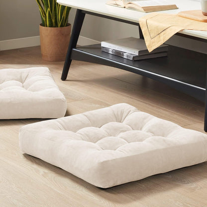 Large Floor Pillow for Adults, Square Meditation Cushion, 22 Inch Grey