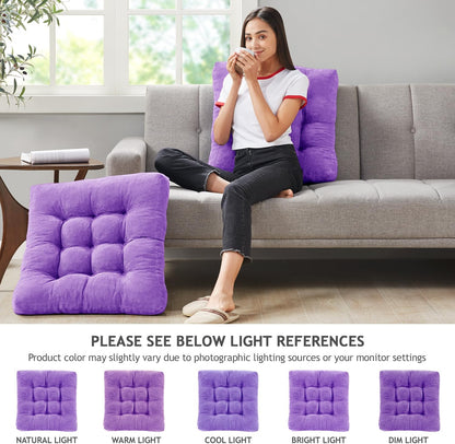 Large Floor Pillow for Adults, Square Meditation Cushion, 22 Inch Grey