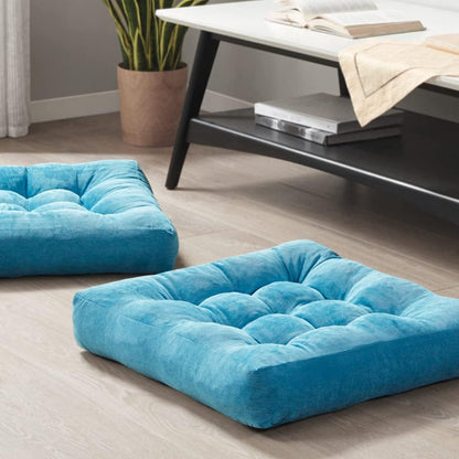Large Floor Pillow for Adults, Square Meditation Cushion, 22 Inch Grey
