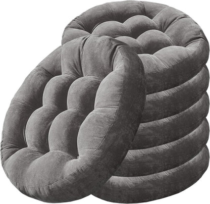 Large Floor Pillow for Adults, Square Meditation Cushion, 22 Inch Grey