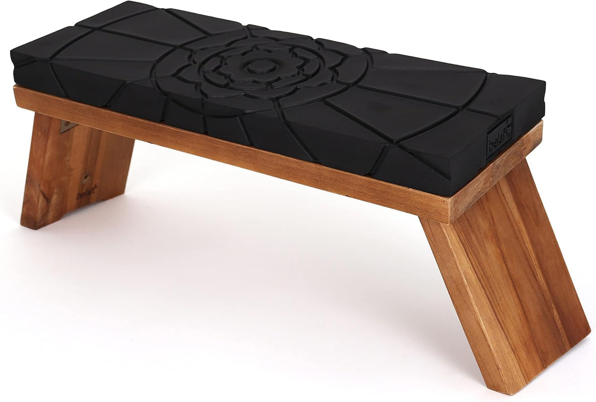 Teak Meditation Bench - Meditation Seat - Meditation Stool - Kneeling Meditation Chair - Portable Folding Meditation Bench - Seiza Yoga Meditation Bench - Prayer Bench (Teak)