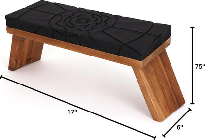 Teak Meditation Bench - Meditation Seat - Meditation Stool - Kneeling Meditation Chair - Portable Folding Meditation Bench - Seiza Yoga Meditation Bench - Prayer Bench (Teak)