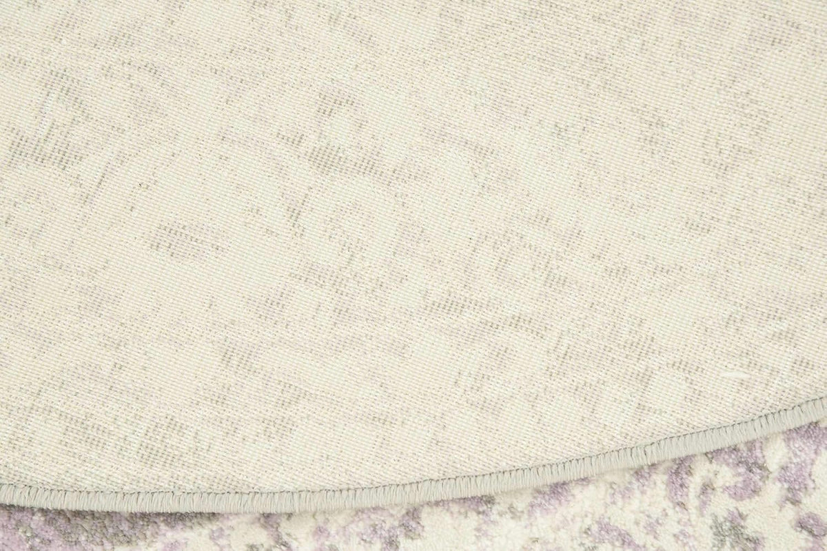 New Classical Collection Area Rug - Olwen (4'Round, Purple/ Gray)