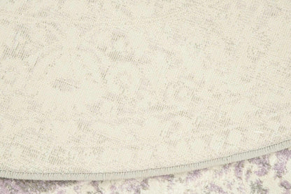 New Classical Collection Area Rug - Olwen (4'Round, Purple/ Gray)