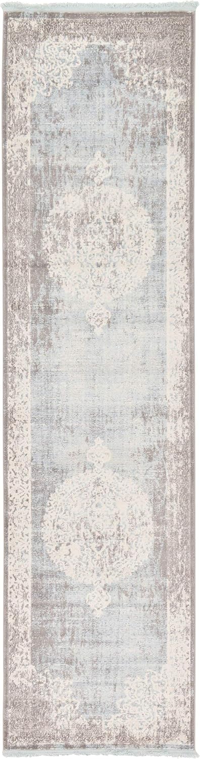 New Classical Collection Area Rug - Olwen (4'Round, Purple/ Gray)