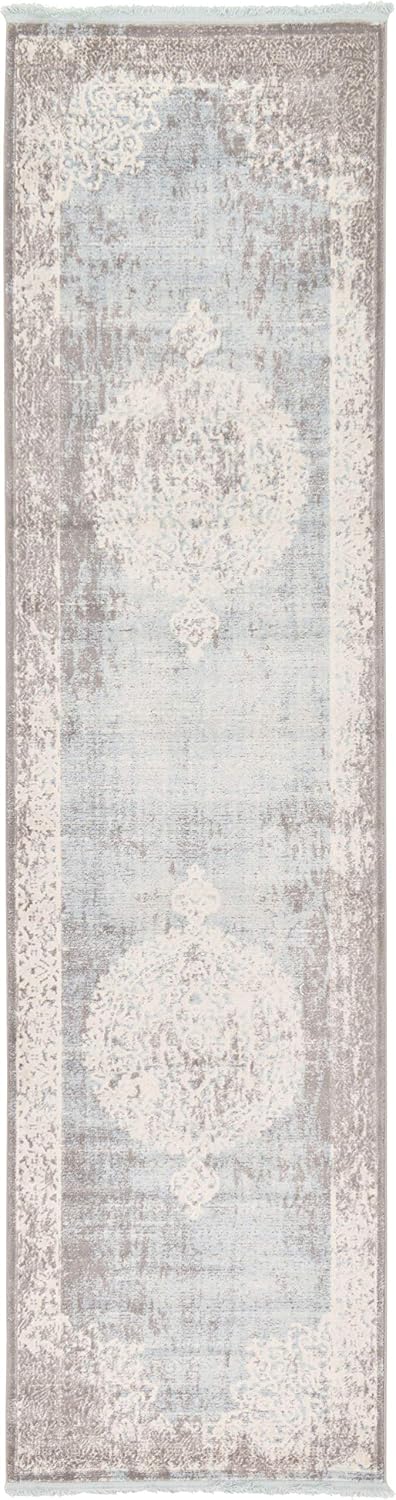 New Classical Collection Area Rug - Olwen (4'Round, Purple/ Gray)