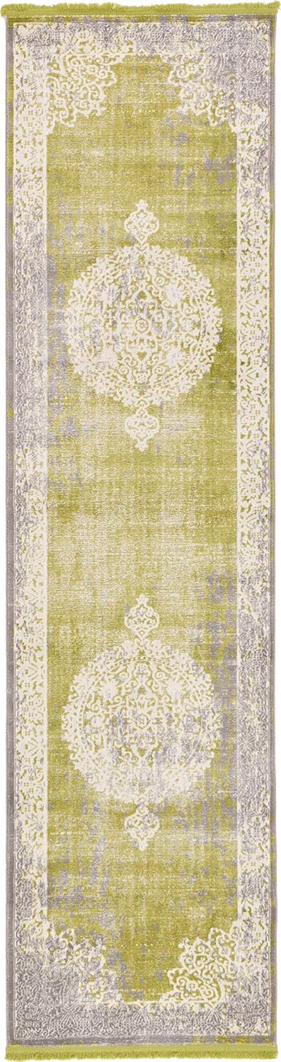 New Classical Collection Area Rug - Olwen (4'Round, Purple/ Gray)